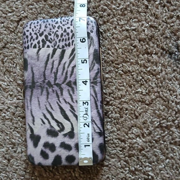 Purple multi animal print metallic wallet - Picture 15 of 17